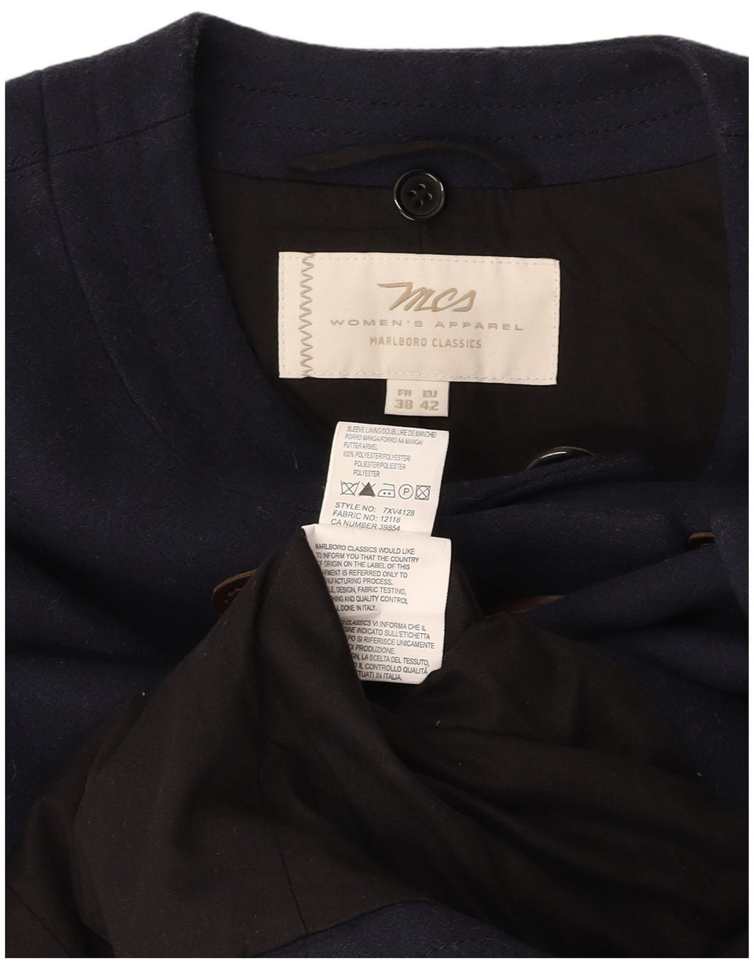 MARLBORO CLASSICS Trenca para mujer EU 42 Grande Poliéster azul marino