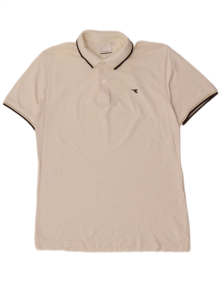 Diadora Polo Hombre Blanco Grande