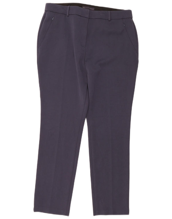 Marks & Spencer Pantalones casuales de cintura alta para mujer UK 40 Large W36 L28 Azul marino