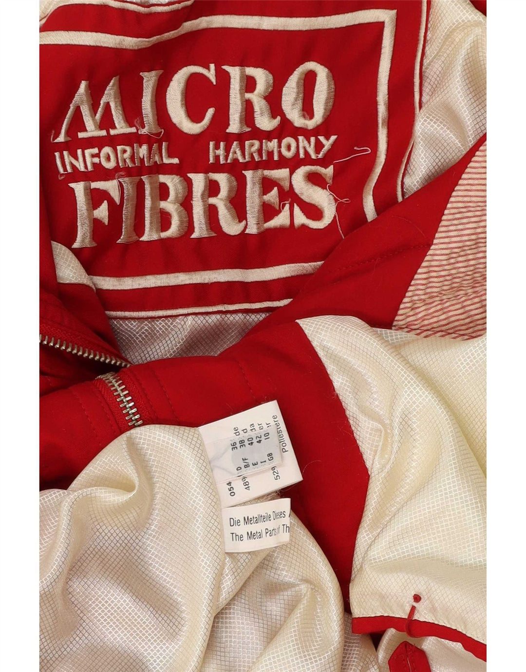 Vintage mujer con capucha chaqueta parka de gran tamaño Reino Unido 10 pequeño poliéster rojo