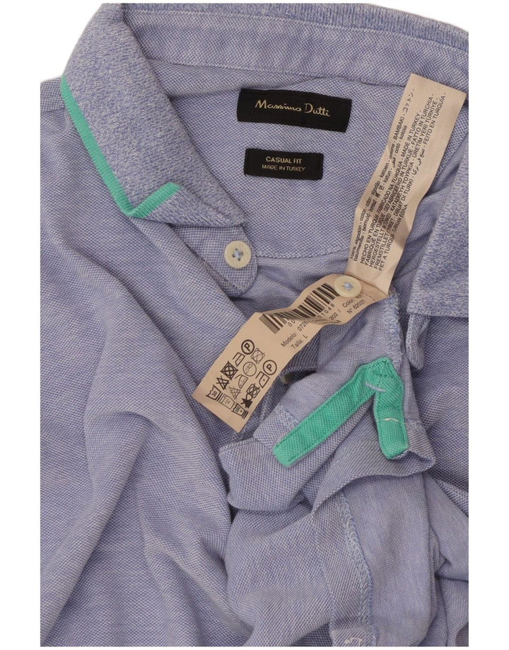 Massimo Dutti Polo Casual Fit Hombre Algodón Azul Grande