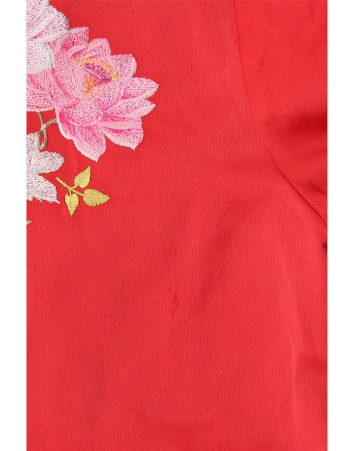 Ted Baker Chaqueta Bomber para Mujer UK 12 Poliéster Floral Rojo Mediano