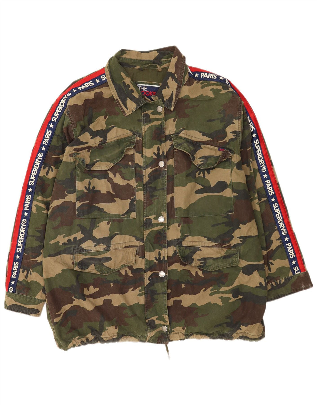 Superdry Mujer Graphic Utility Jacket UK 44 Large Caqui Camuflaje