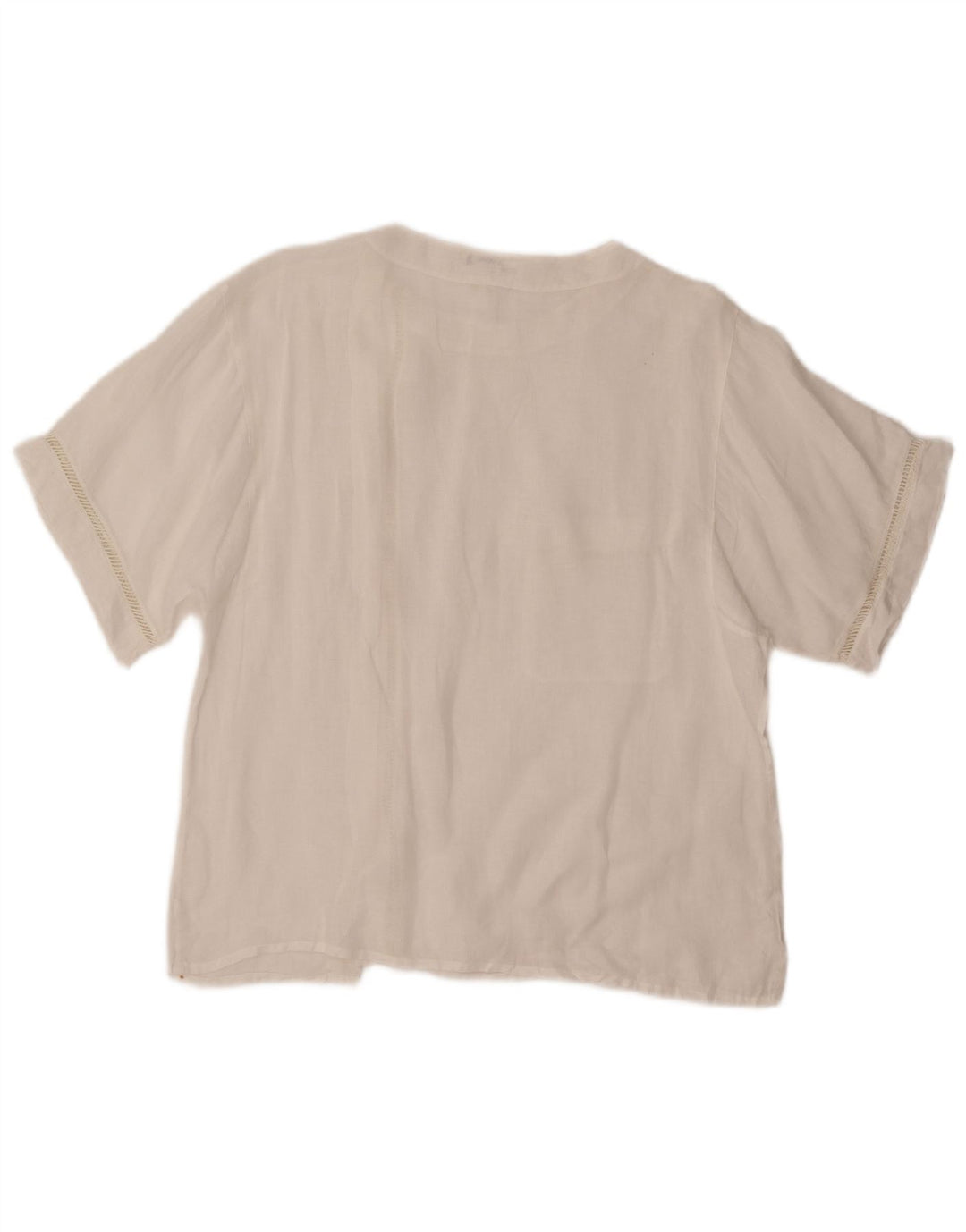 Blusa camisera de manga corta VINTAGE para mujer IT 48 XL Blanco