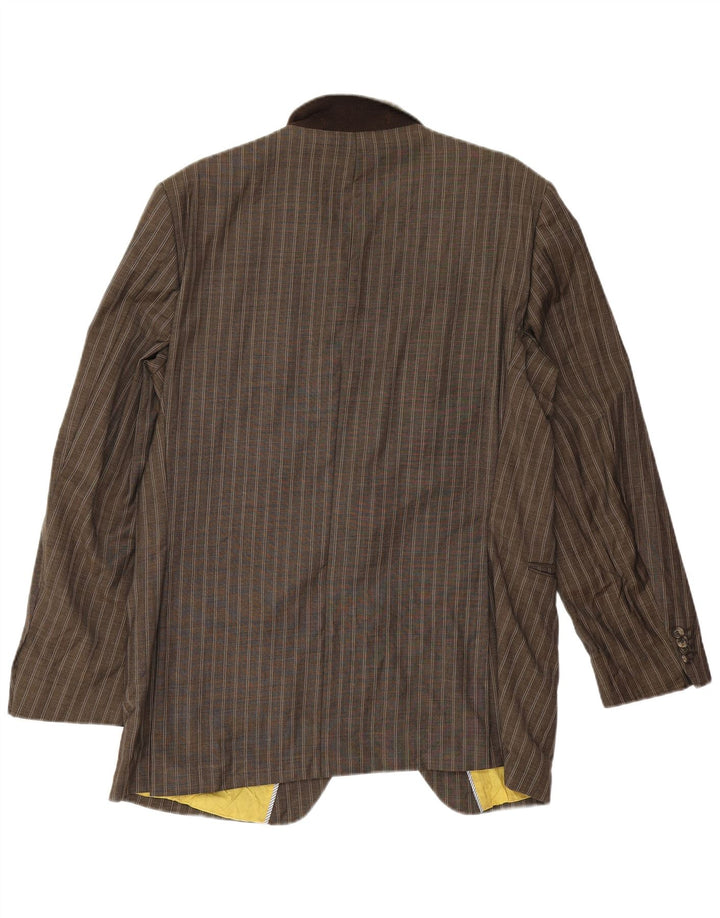 Tommy Hilfiger Chaqueta tipo blazer de 2 botones para hombre IT 52 XL Viscosa a rayas marrón