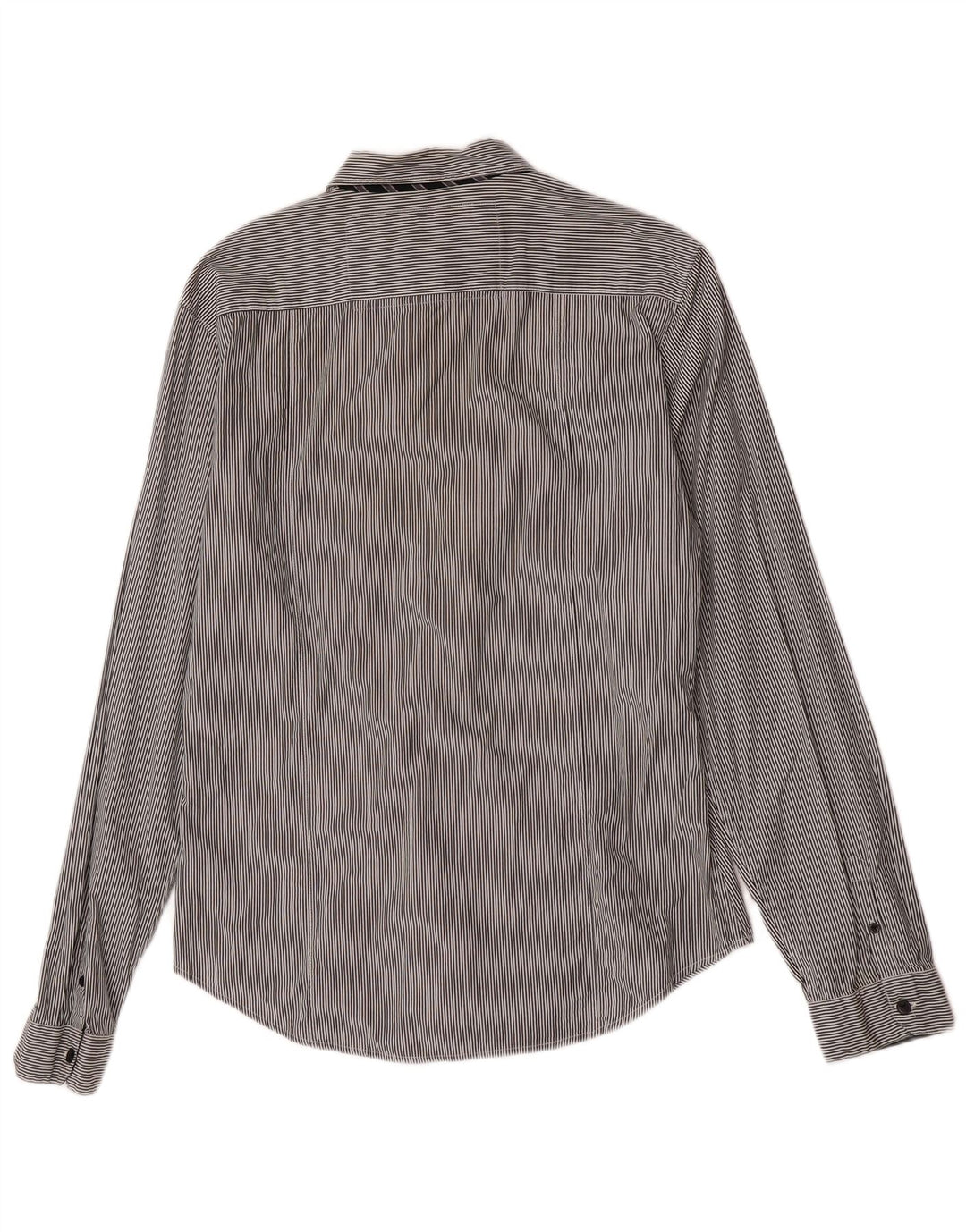 Guess Camisa Classic Fit De Algodón A Rayas Gris Grande Para Hombre