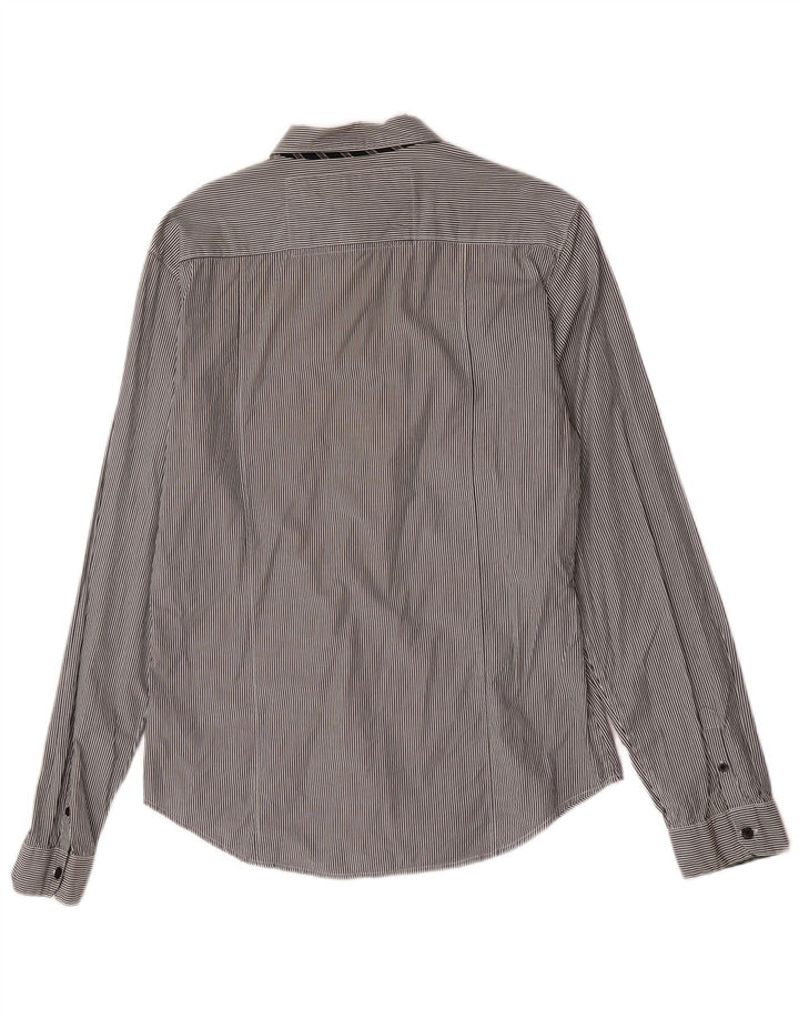 Guess Camisa Classic Fit De Algodón A Rayas Gris Grande Para Hombre
