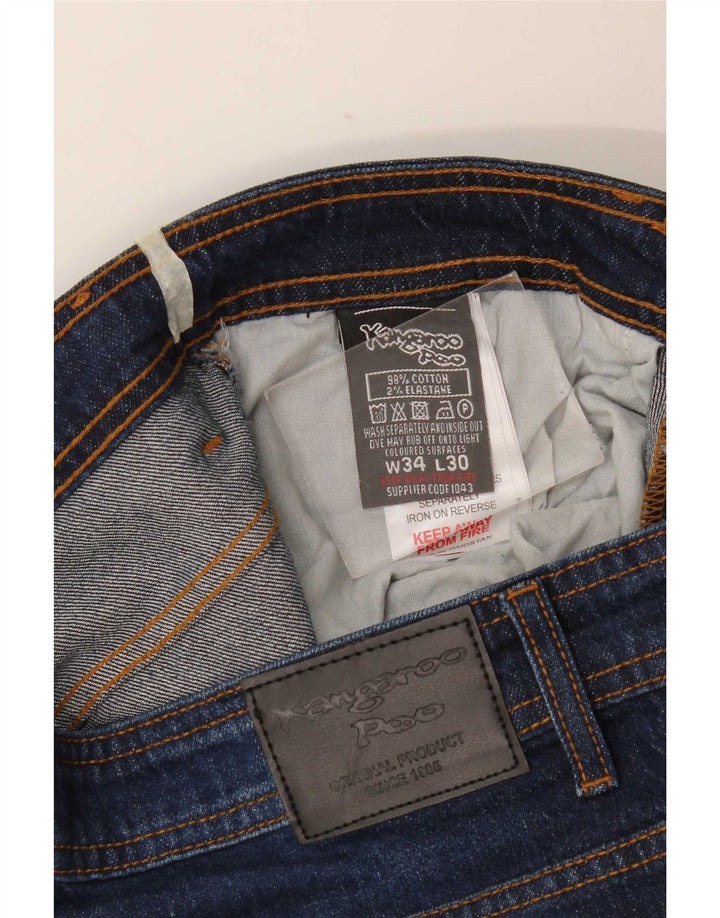 Kangaroo Poo Vaqueros ajustados para hombre W34 L30 Algodón azul marino