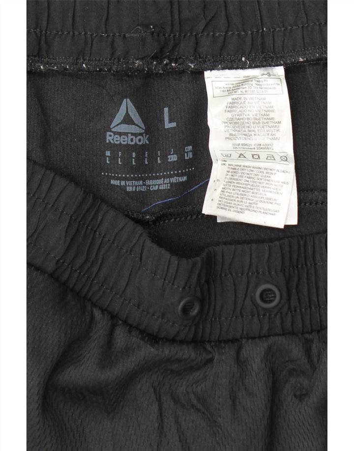 REEBOK Pantalón de Chándal Hombre Grande Negro Poliéster