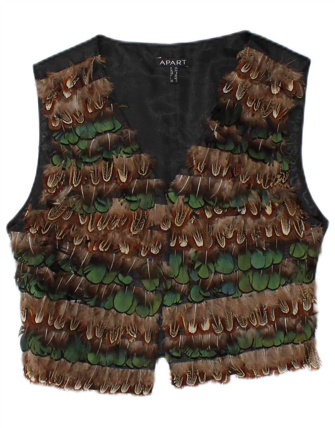 APART Chaleco para mujer UK 8 Small Poliéster a rayas negras