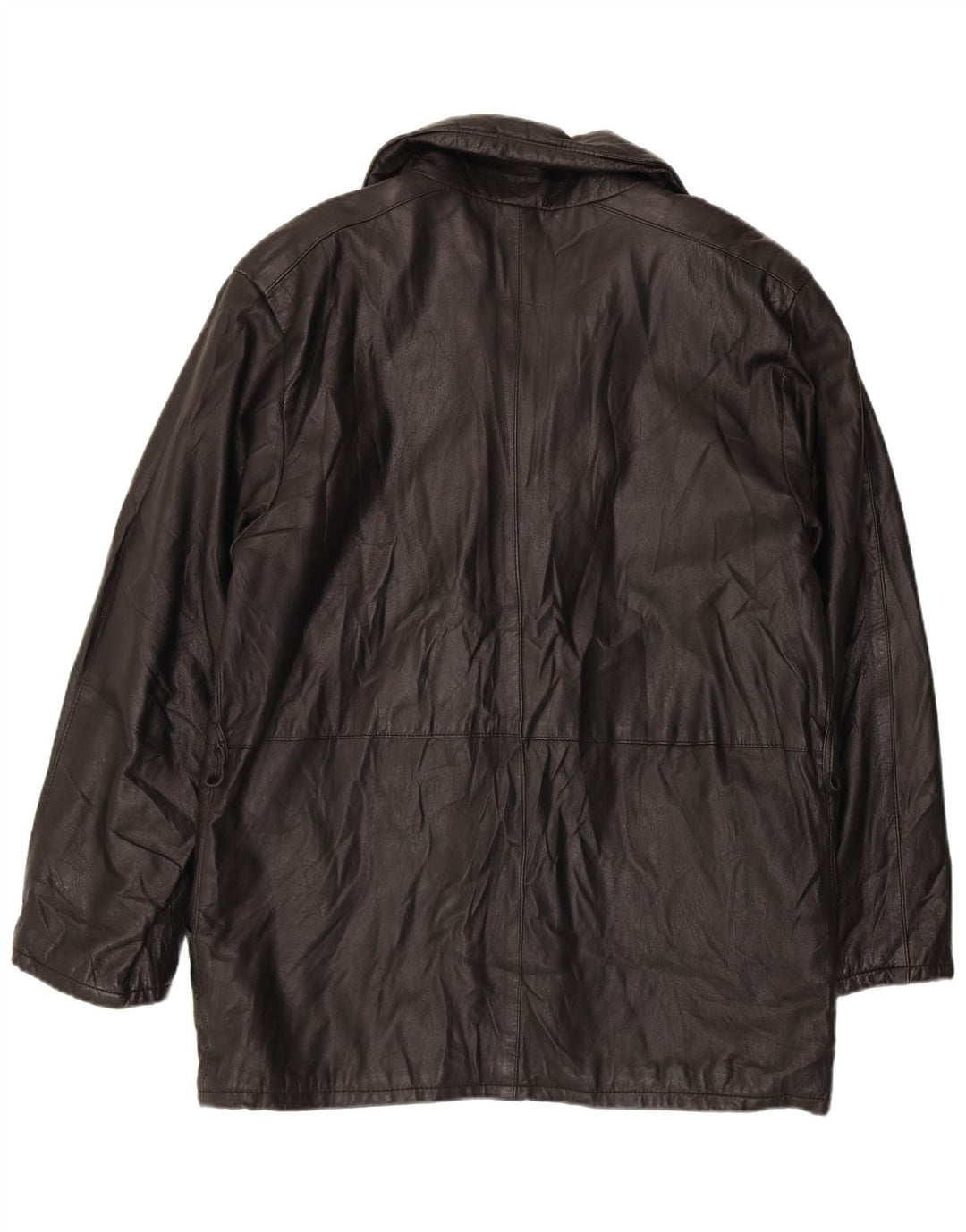 VINTAGE Mens Leather Jacket IT 52 XL Black