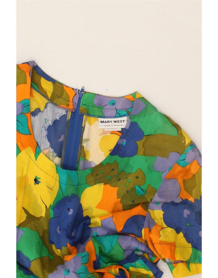 MARY WEST Womens Sheath Dress IT 42 Medium Multicoloured Floral Cotton Vintage Mary West and Second-Hand Mary West from Messina Hembry 