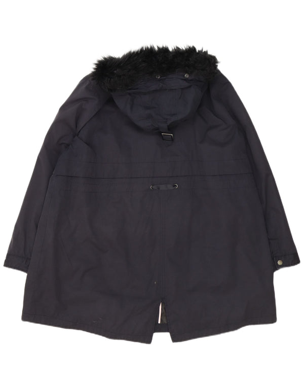 Monsoon Parka extragrande con capucha para mujer UK 40 XL Poliéster azul marino