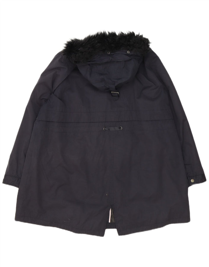 Monsoon Parka extragrande con capucha para mujer UK 40 XL Poliéster azul marino