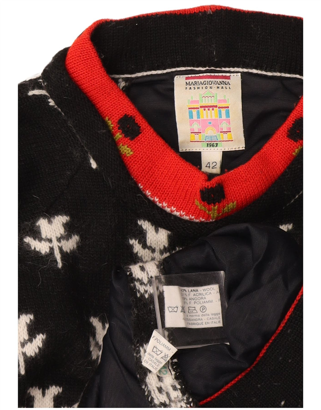 Maria Giovanna - Jersey con cuello alto para mujer, IT 42, mediano, negro