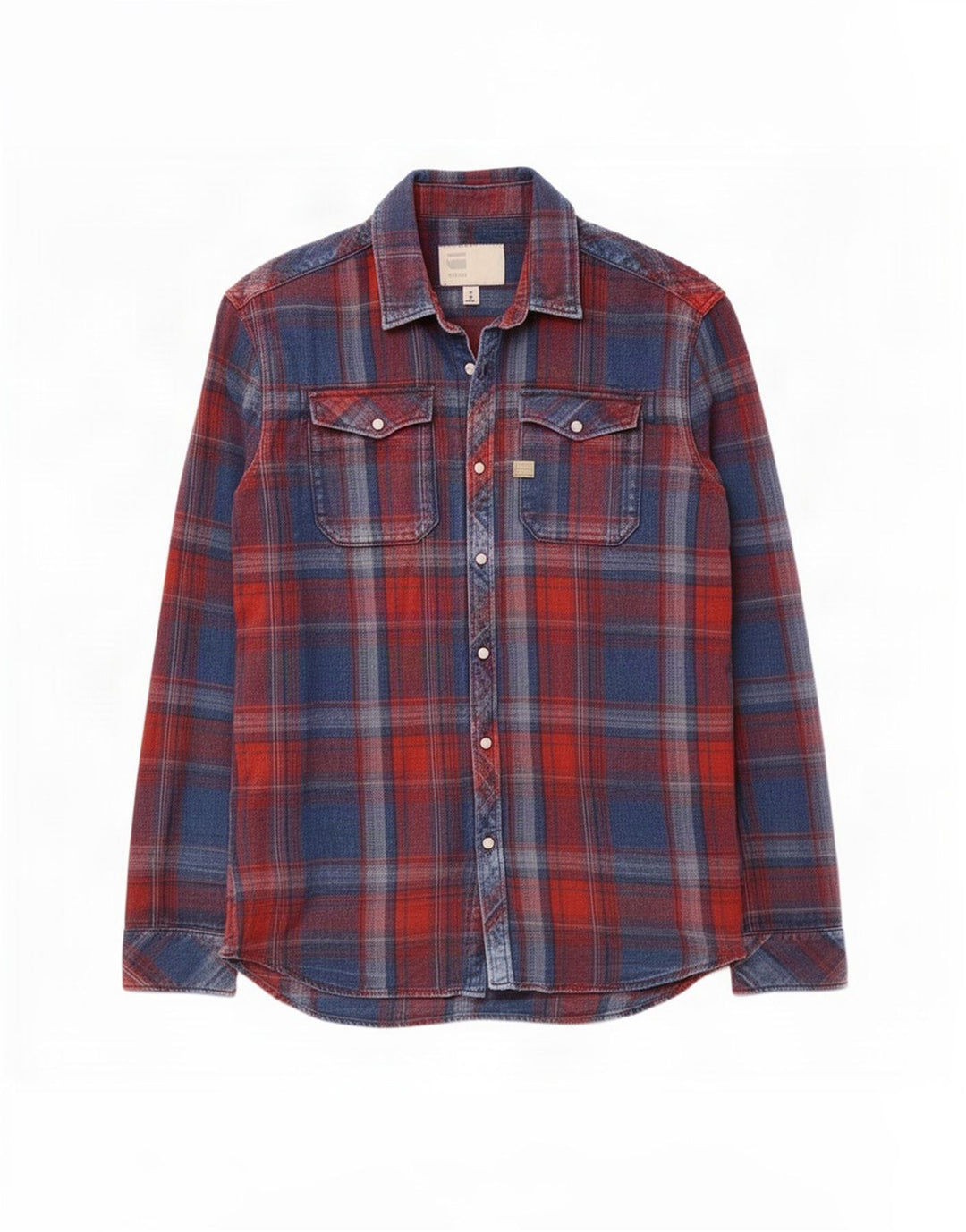 Camisa G-Star Hombre De Algodón A Cuadros Azul Medio
