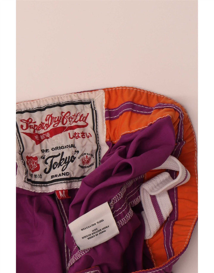 Superdry Shorts De Baño Gráficos Para Mujer UK 42 Poliéster Morado Medio