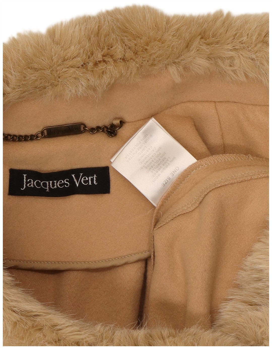 Jacques Vert Abrigo Poncho Mujer Talla Única Lana Beige