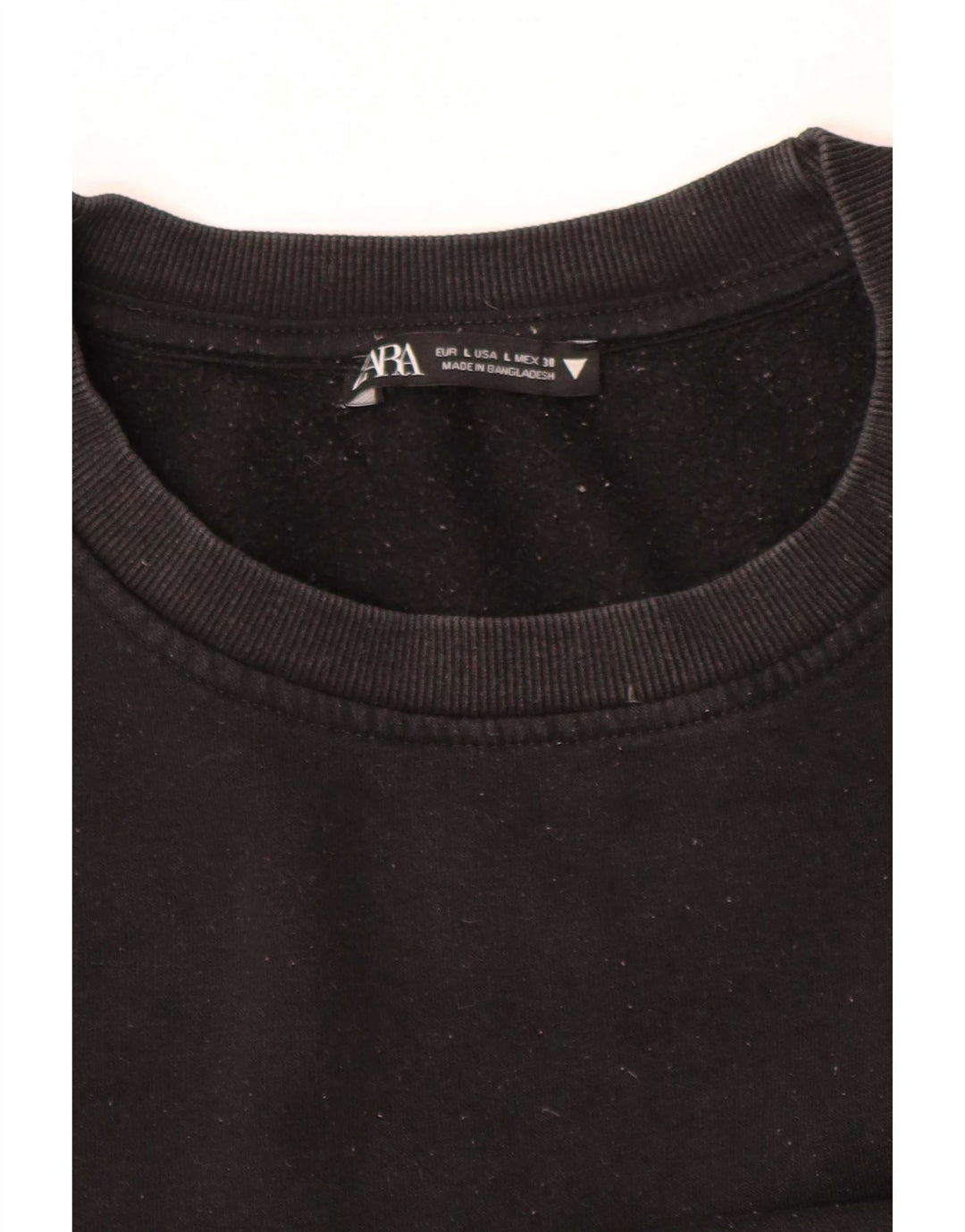 Zara Mujer Crop Sudadera De Gran Tamaño Jersey UK 44 Grande Negro