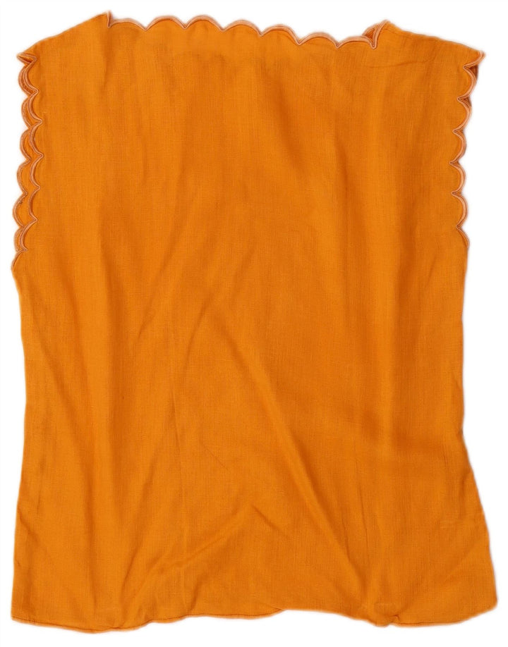 Vintage mujer blusa sin mangas Top Reino Unido 12 naranja medio
