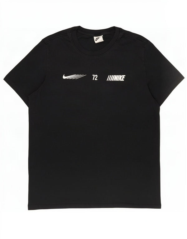 Nike - Camiseta gráfica para hombre, talla grande, algodón negro