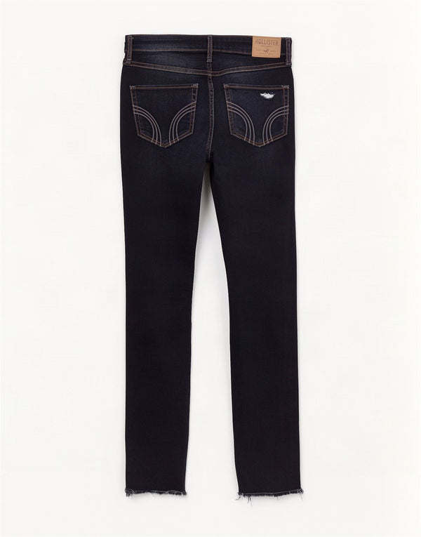 Hollister Jeans Ajustados Desgastados para Mujer US 3 XS W26 L30 Azul Marino