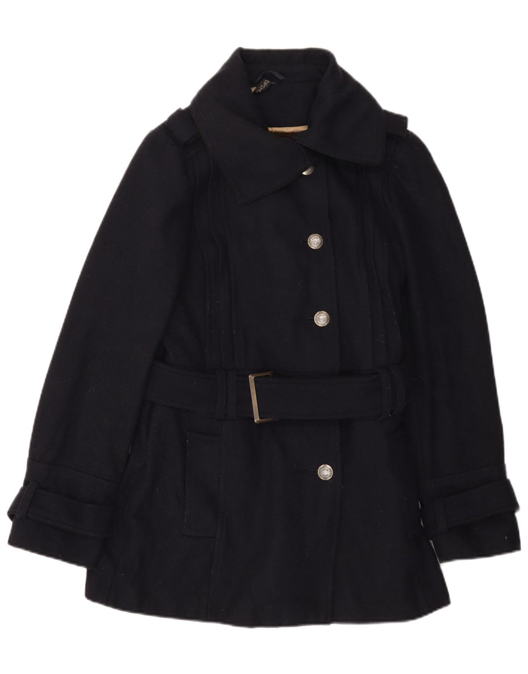 Topshop Abrigo para mujer UK 44 Lana azul marino mediana