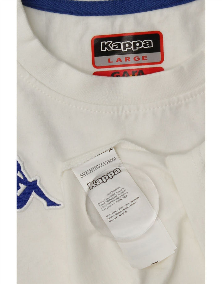 Kappa Hombre Camiseta Top Grande Blanco Colorblock Algodón