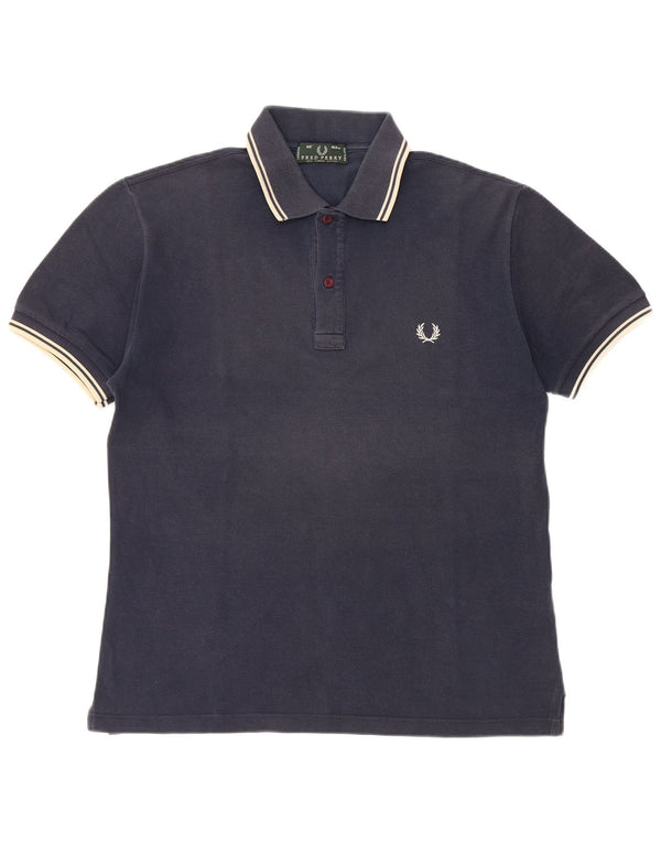 Polo Fred Perry Hombre De Algodón A Rayas Azul Marino Medio