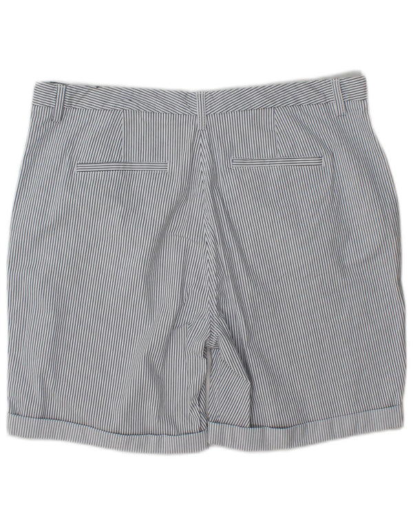 Marks & Spencer Womens Chino Shorts UK 16 Large W38  Blue Pinstripe Cotton