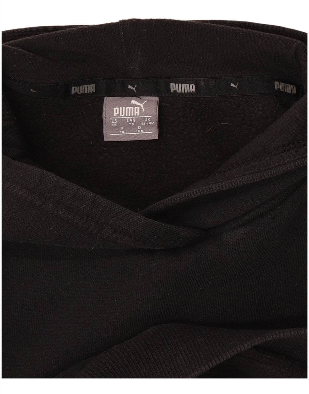 PUMA Sudadera con capucha gráfica para niñas 13-14 años Algodón negro