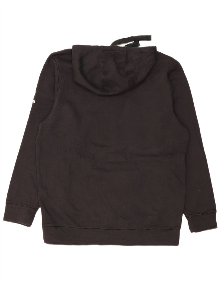 ADIDAS Hombre Raiders Graphic Sudadera con capucha Jumper Grande Algodón Negro