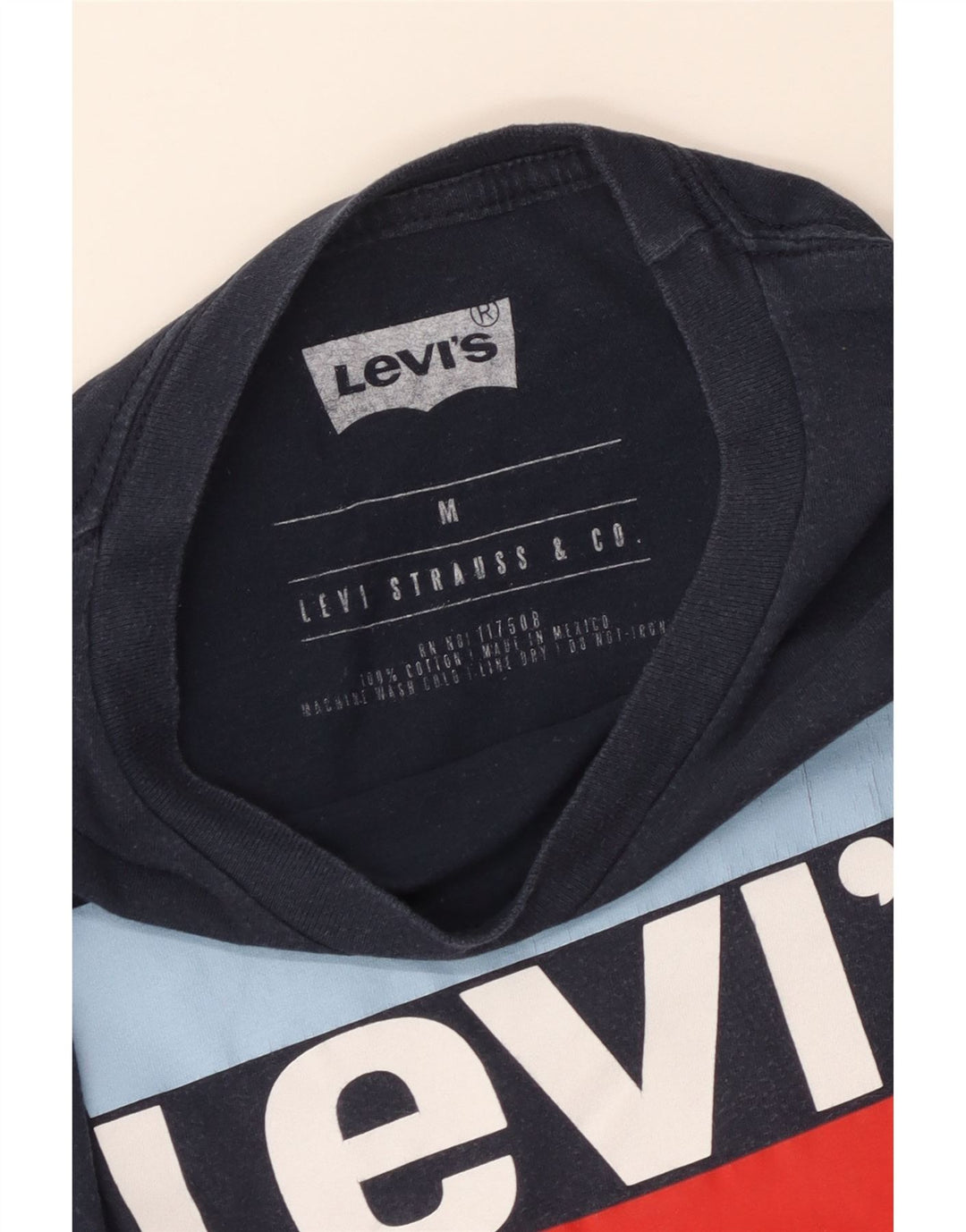 Levi's Hombre Camiseta Gráfica Top Medium Azul Marino Algodón