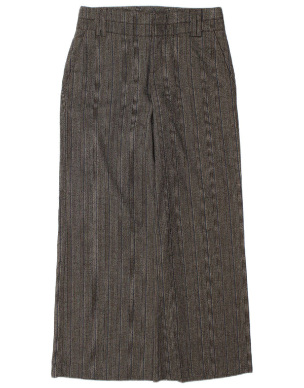 Stefanel Pantalones casuales de pierna ancha para mujer EU 34 XS W25 L28 Marrón a rayas