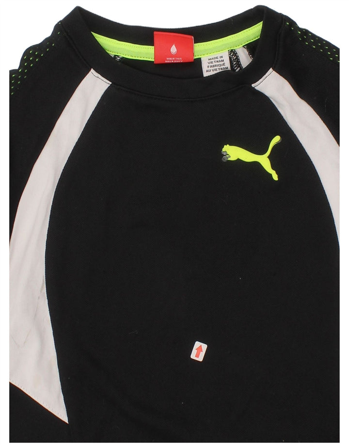 Puma Camiseta para niño Top 4-5 años Negro Colorblock Poliéster