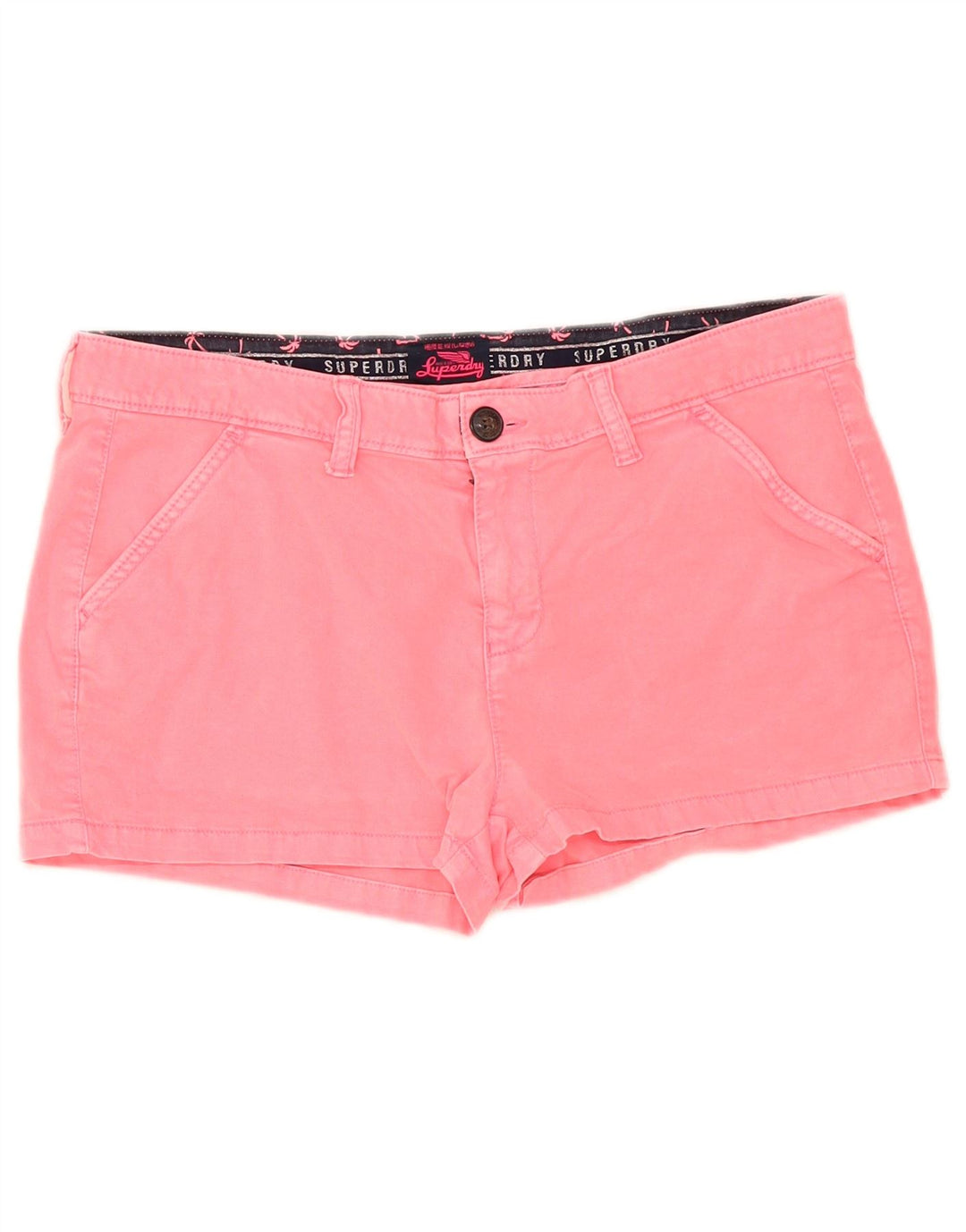Superdry Hot Pants Mujer W34 Algodón Rosa Grande