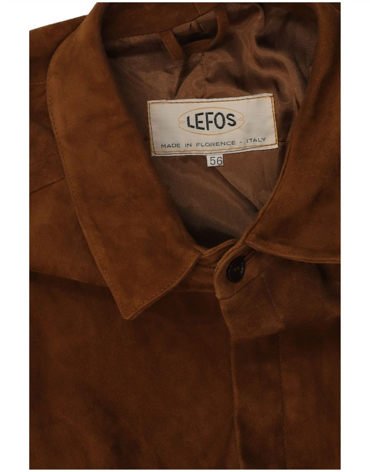 VINTAGE Chaqueta de ante para hombre Reino Unido 38 Beige medio