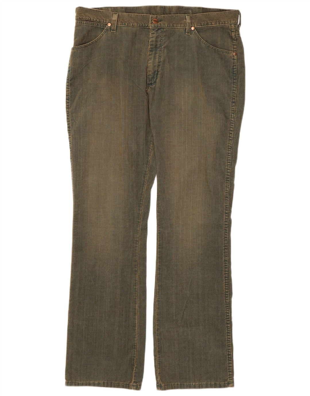 WRANGLER Pantalones de pana con corte de bota para hombre W38 L34 Algodón caqui
