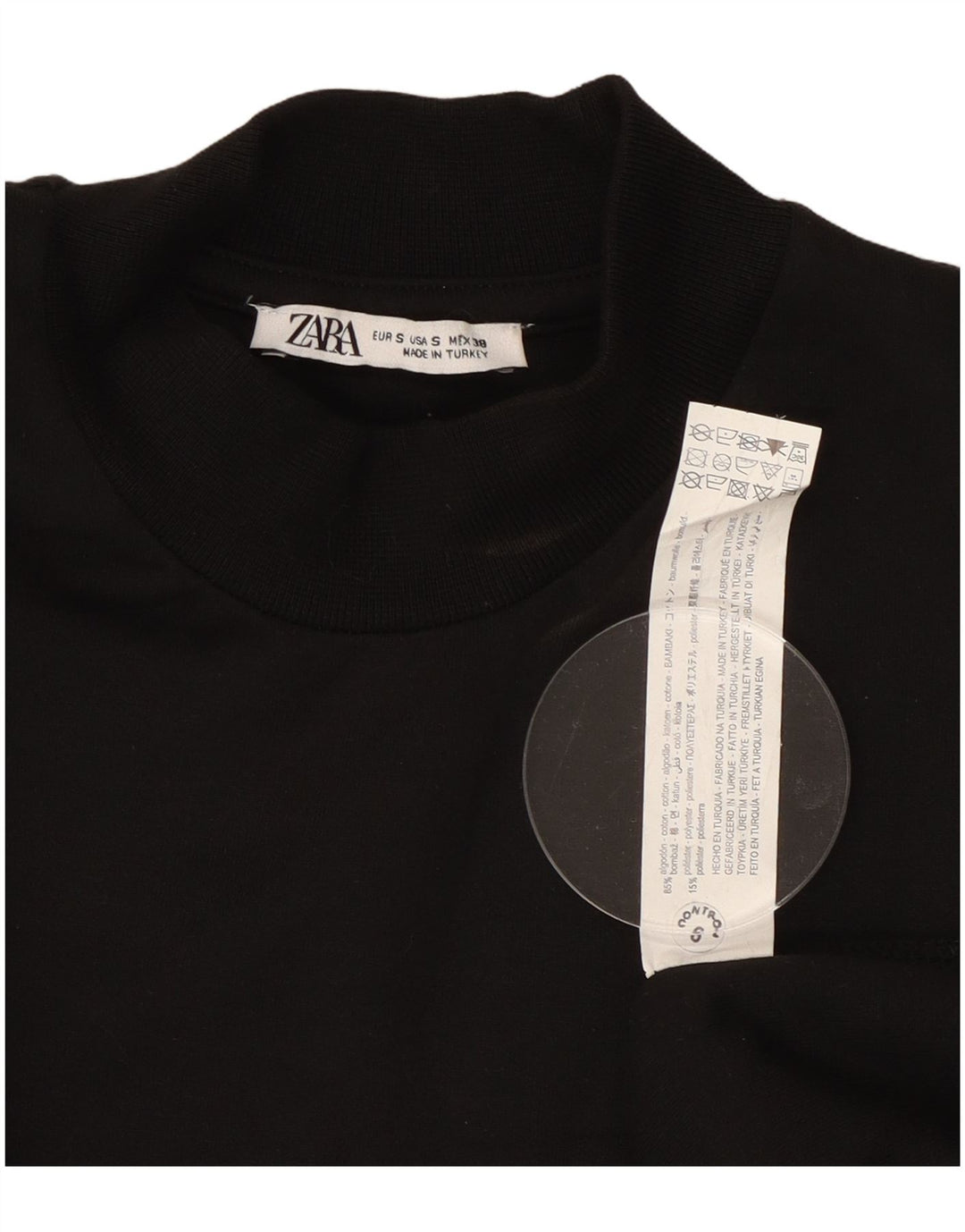 Zara Hombre Sudadera Jumper Small Negro Algodón