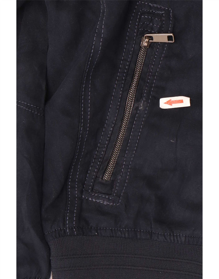 Zara Mens Bomber Jacket UK 36 Small Azul Marino Poliéster
