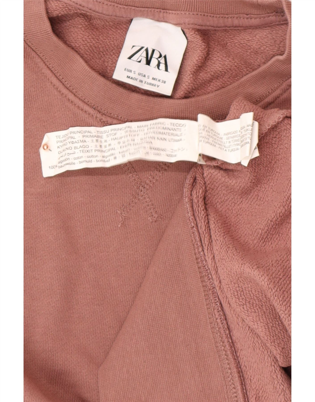 ZARA Hombre Sudadera Jumper Small Rosa Algodón