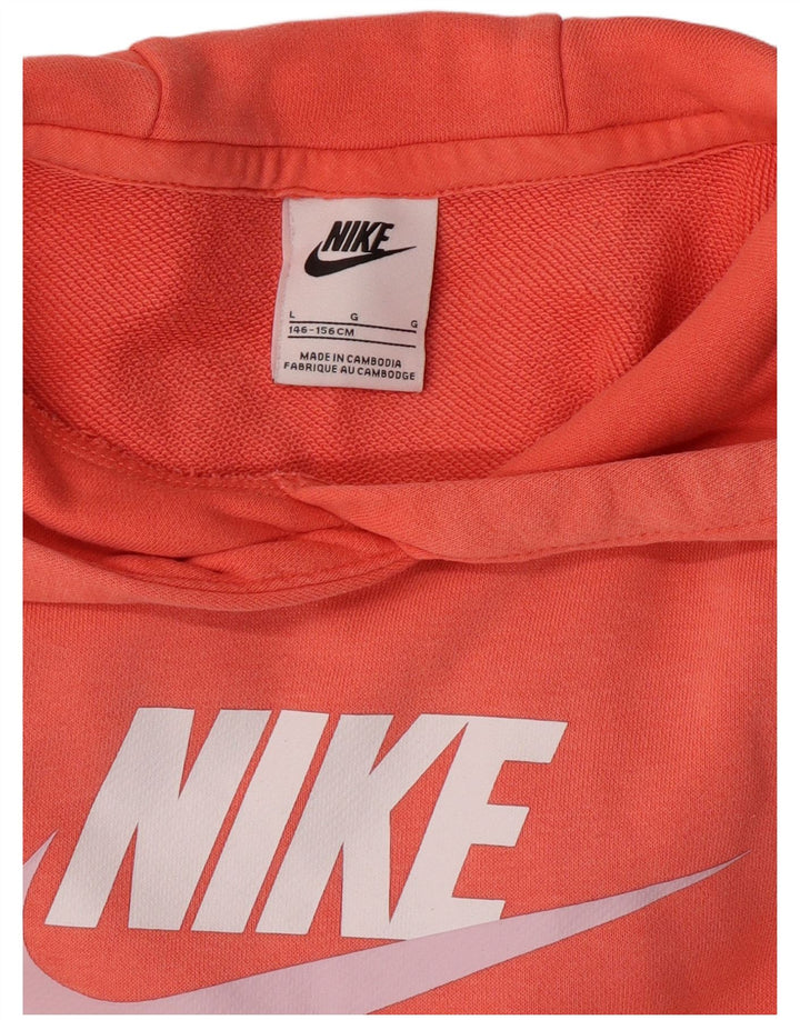NIKE Jersey con capucha y gráfico corto para niñas 12-13 años Grande Algodón rosa