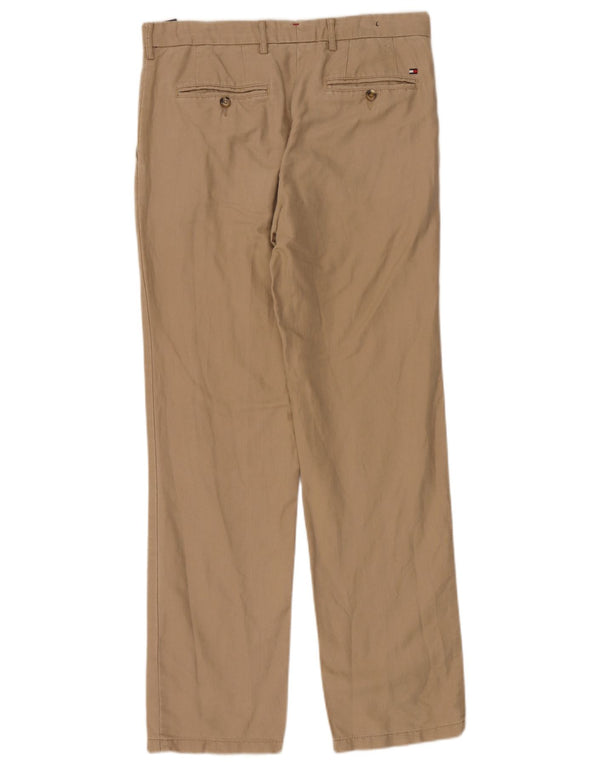 Tommy Hilfiger Pantalón chino recto para hombre W32 L32 Lino beige