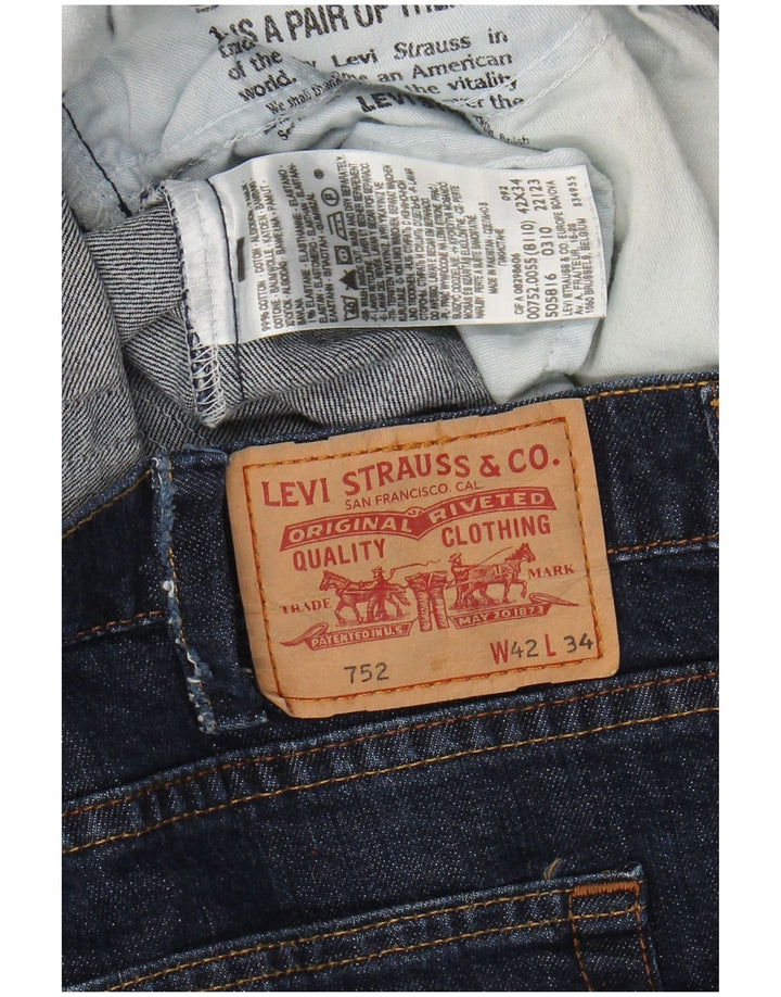 LEVI'S Jeans rectos 752 para hombre W42 L28 Algodón azul marino