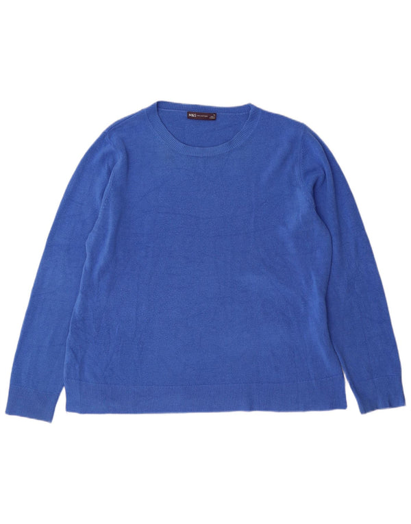 Marks & Spencer Jersey con Cuello Barco para Mujer UK 40 XL Acrílico Azul