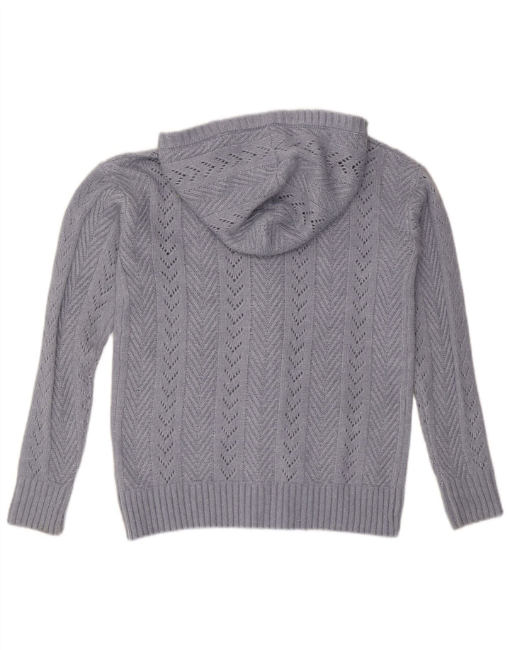 FAT FACE Suéter tipo cárdigan con capucha de gran tamaño para mujer UK 6 XS Nylon azul