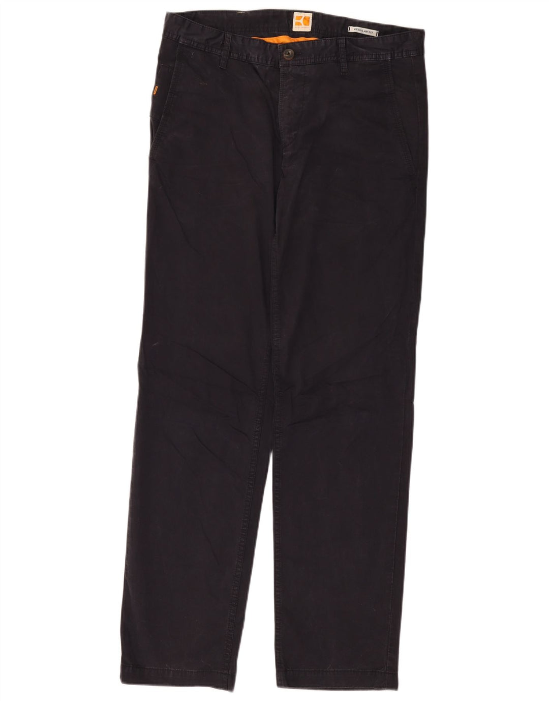 HUGO BOSS Pantalón chino de corte regular para hombre W32 L32 Algodón azul marino