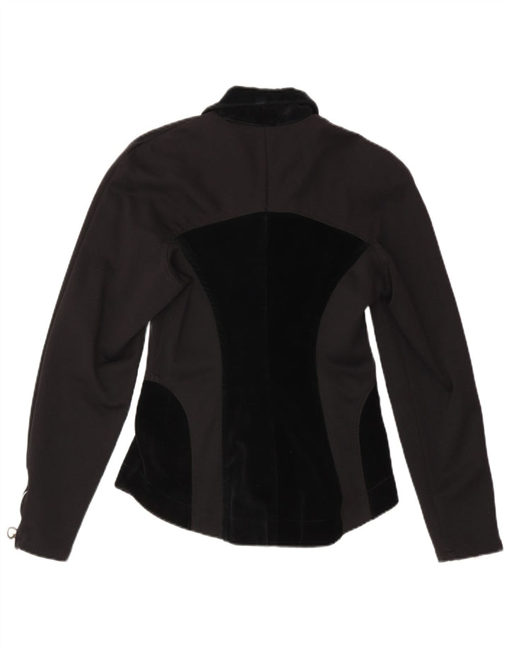 Maille Chaqueta tipo blusón para mujer UK 8 Small Black Colourblock Nylon