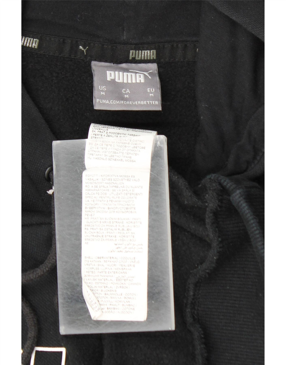 PUMA Jersey con capucha gráfica para hombre Algodón negro mediano