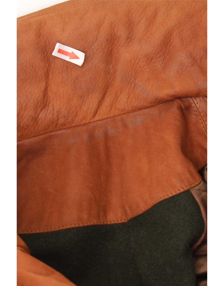 Timberland Chaqueta de cuero con capucha para hombre Reino Unido 40 Marrón grande